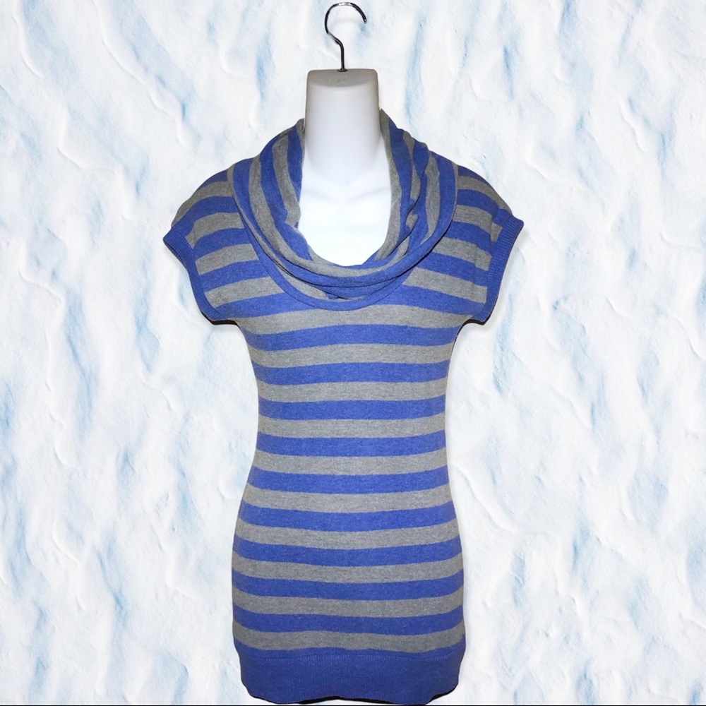 Poof! knit cowl-neck top